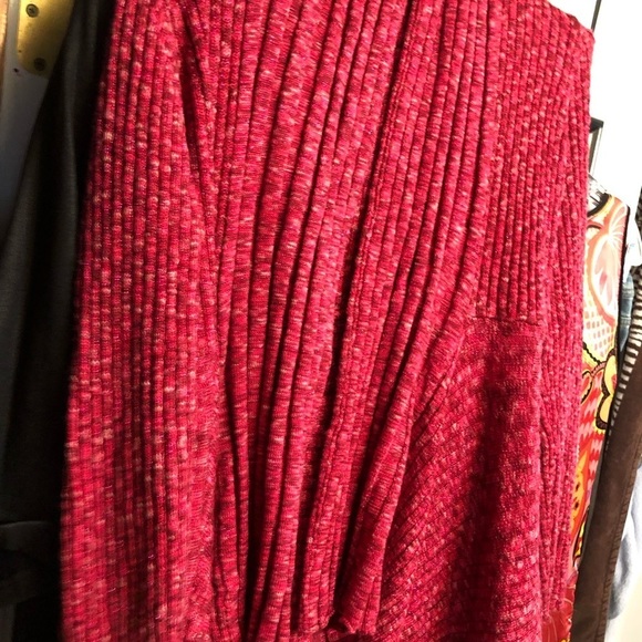 INC International Concepts large pink / Fuchsia sweater waterfall shawl collar - Picture 4 of 8